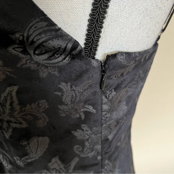 NWT Rag & Bone Fara Velvet Black Retro Floral Mini Sheath Halter Dress Size 4 - Picture 8 of 13